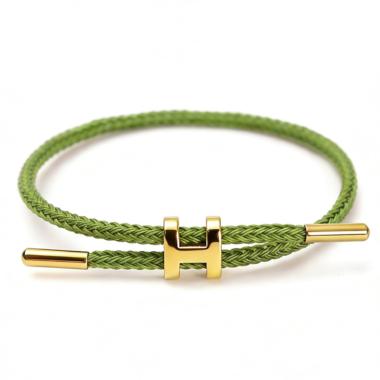 PPbuky Steel Bracelet Link, Adjustable H-shape Wire Rope Bracelet, Lucky Jewelry with Titanium Buckle for Birthday, Valentine's, Graduation, Fashion Gift for Women, Men, Lovers, Friends, Green