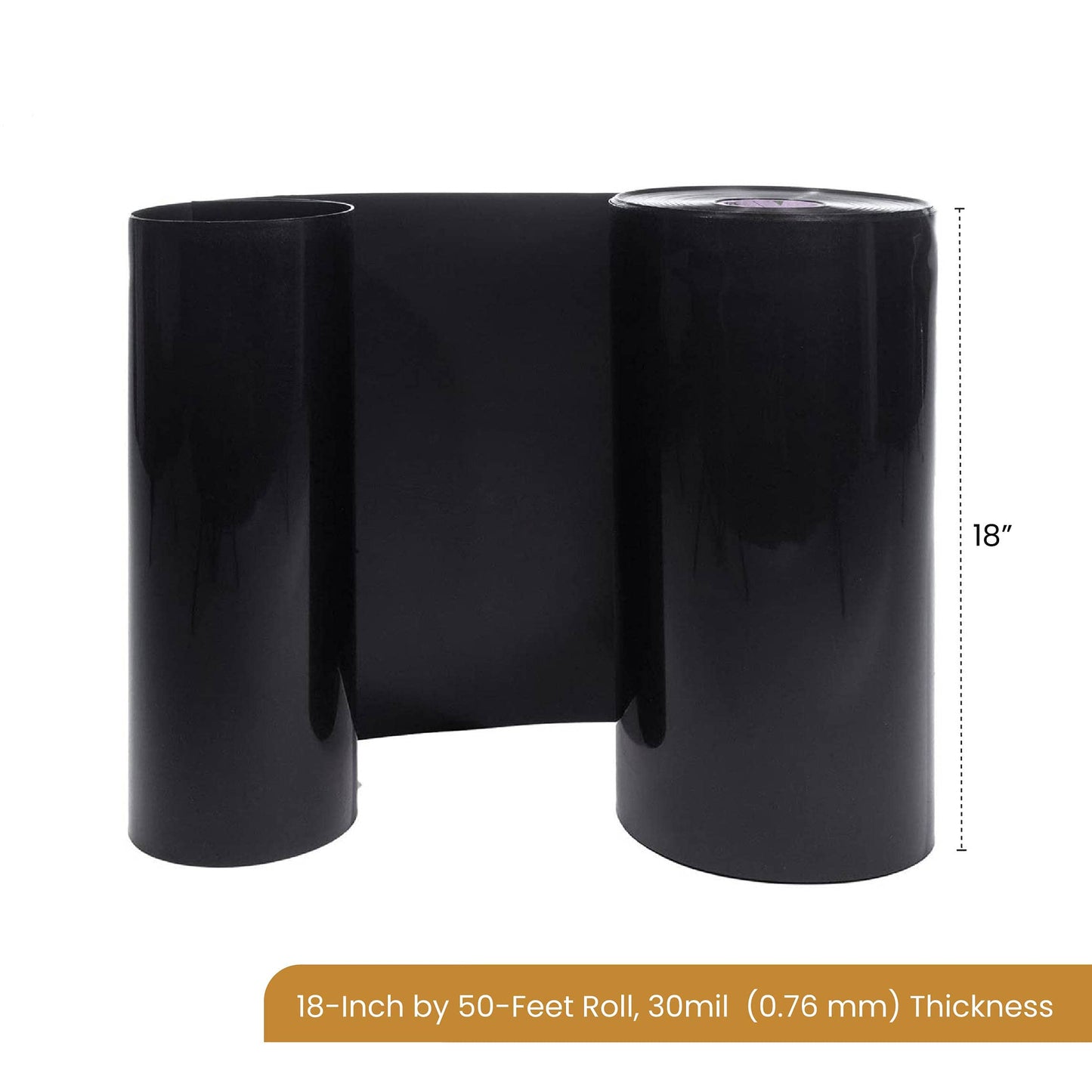 DeepRoot Water Barrier, Versatile Bamboo Barrier, Easy-to-Install Garden Barrier for Landscaping and Protection, Durable, Flexible, 18" x 50' Roll-30 mil Thickness, Black (WB 18/30-50)