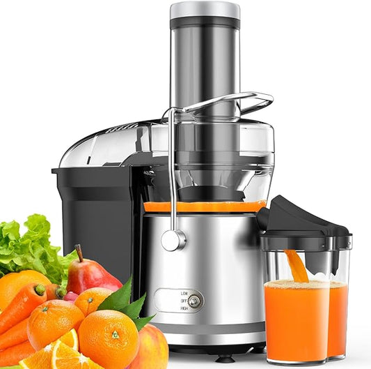 Juicer Machine, 1200W Juicer with 3" Feed Chute for Whole Fruits and Veg, Dual Speeds Centrifugal Juice Extractor, High Juice Yield, Full Copper Motor, Easy to Clean, BPA Free
