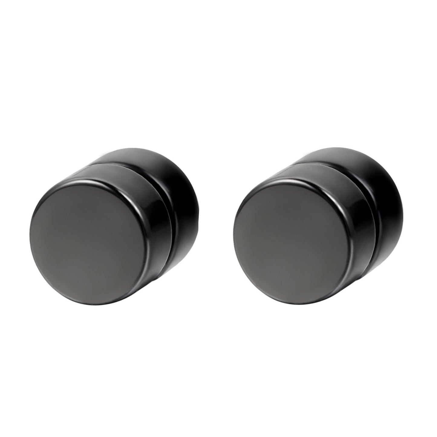 Rofusn Punk 6mm Stainless Steel Black Non-piercing Clip On Fake Cheater Stud Earrings for Men Women