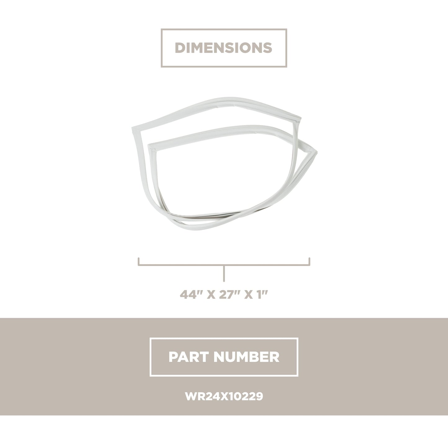 GE Appliances WR24X10229 Refrigerator Door Gasket (White)
