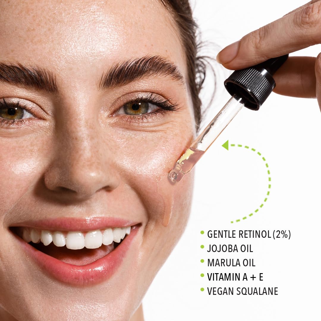 Lemyn Organics Retinol2 Facial Oil Serum with 2% Advanced Gentle Retinol, Vitamin A+E+F – Freshly Made Anti-Aging, Hydrating, and Firming Formula | 15ml