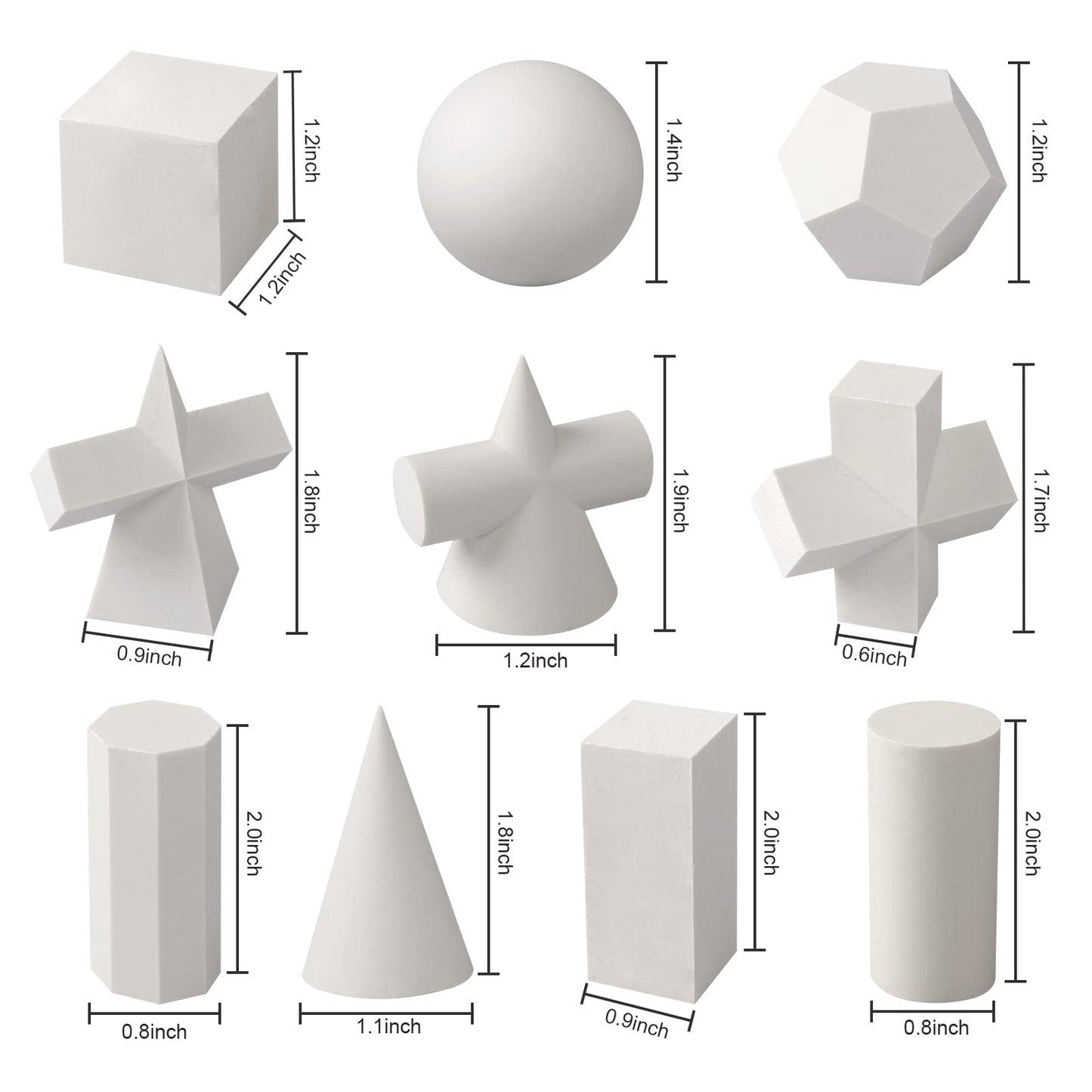 Gypsum Geometry Sketch Drawing Model Geometry Mold Sketch Geometric Solid Modeling Ball Block Shape Resin Aid Practicing