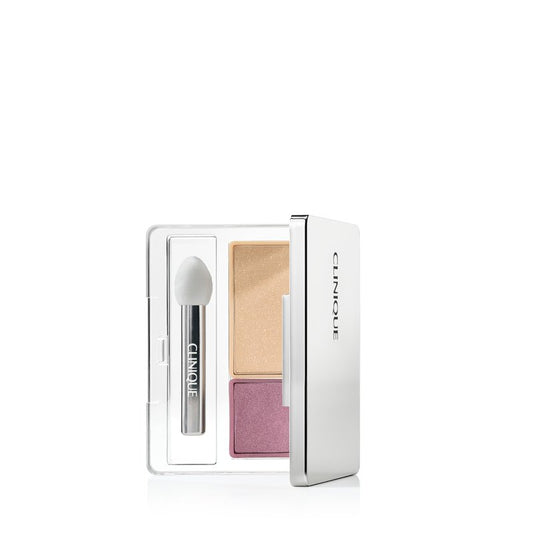 Clinique All About Shadow Duo Eye Shadow Makeup | Safe For Sensitive Eyes | Buildable + Long-Wearing Color | Smooth, Easy Application, Beach Plum, 0.05 Ounce