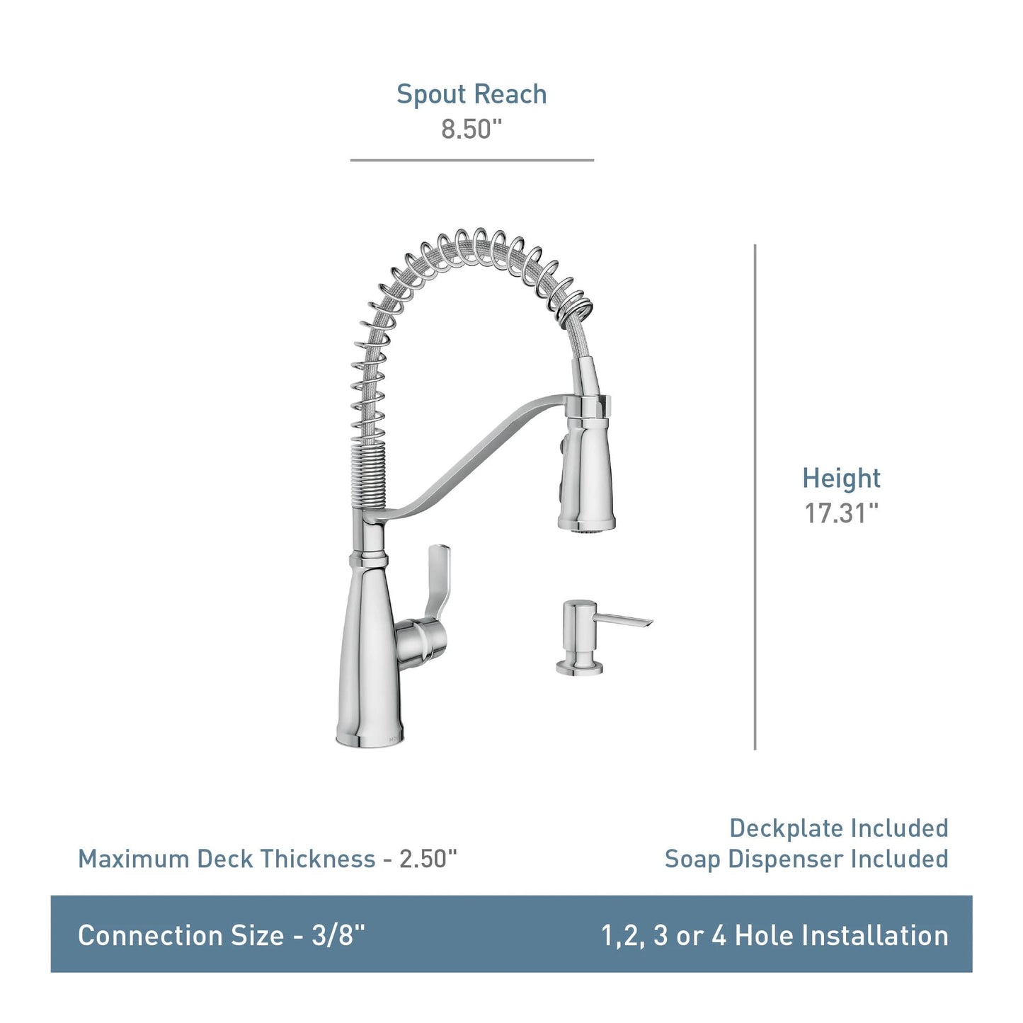 Moen Nolia Bronzed Gold One-Handle Single Hole Spring Kitchen Faucet with Pull Down Sprayer and Soap Dispenser, 87886BZG