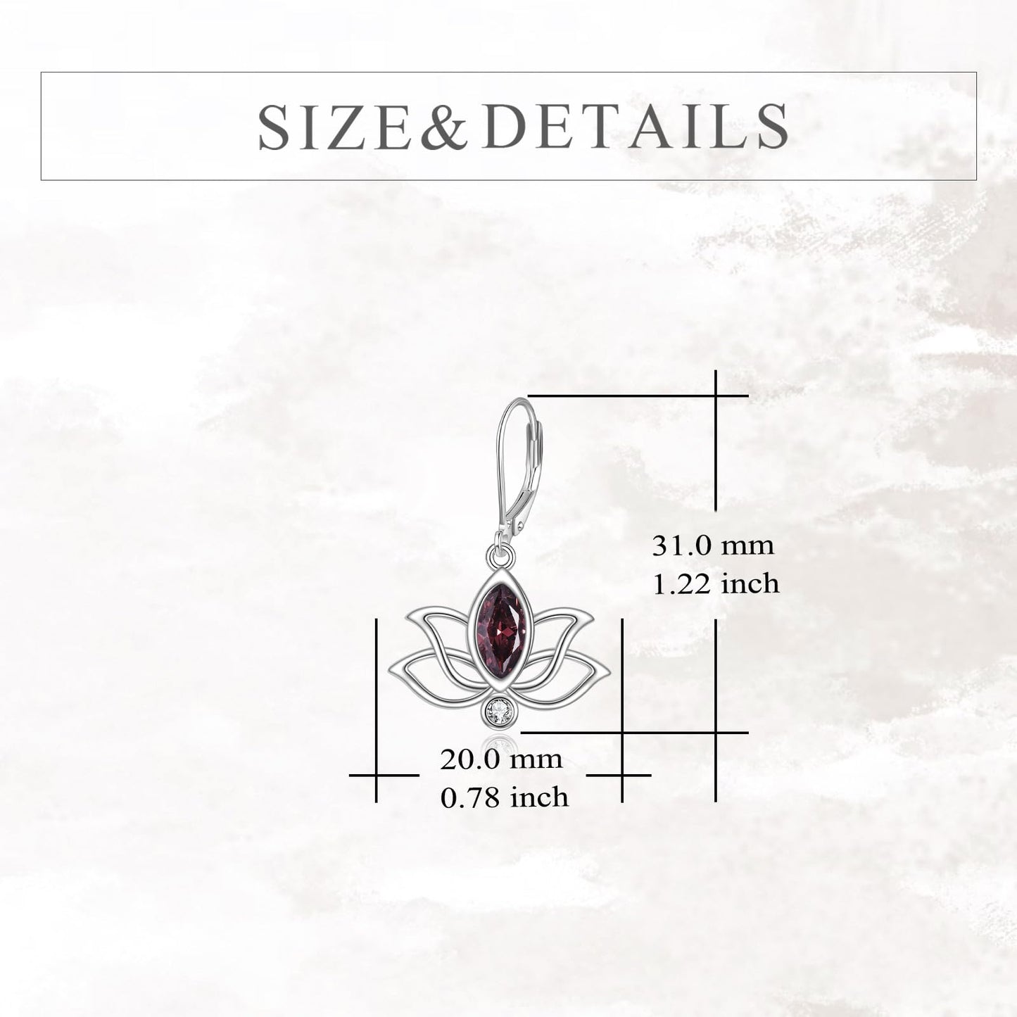 YFN Lotus Flower Earrings Sterling Silver Birthstone Lotus Leverback Dangle Drop Earrings Jewelry Gifts for Women (J. Oct)