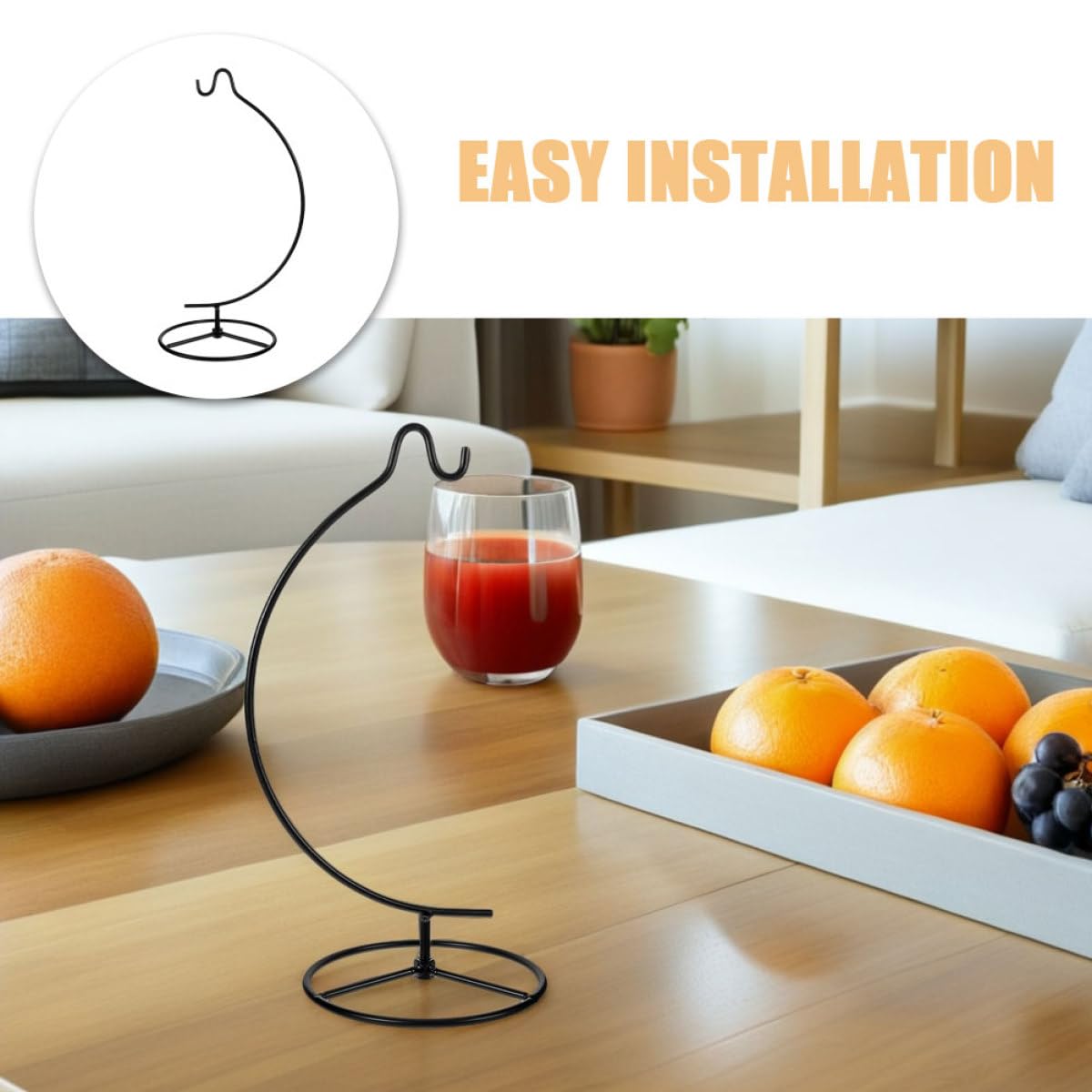 KESYOO Moon-shaped Iron Hanging Hook Stand for Air Plant Container and Glass Globe Display, 2pcs Metal Plant Display Holder for Indoor Home Décor and Hanging Terrarium Planter