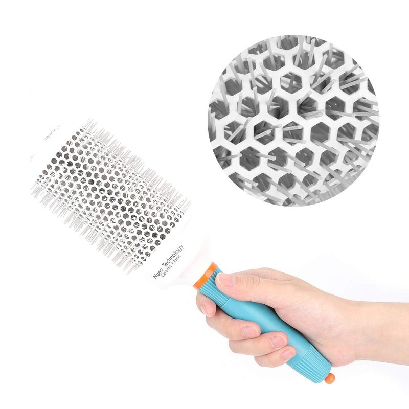 Baxnore Aluminum Moroccan Oil Round Brush, Round Hair Brush, Roller Hairbrush for Blow Drying, Curling, Straightening, 10.6x1.3in, 25#, Pink (53# (1200 single model price 11))