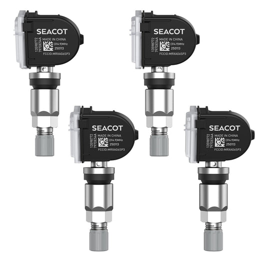 SEACOT TPMS Sensor GM, 4-Pack 315MHz Tire Pressure Sensor Replacement for Chevy Silverado GMC Cadillac Buick – OE# 13598771 13598772 13586335 13581558