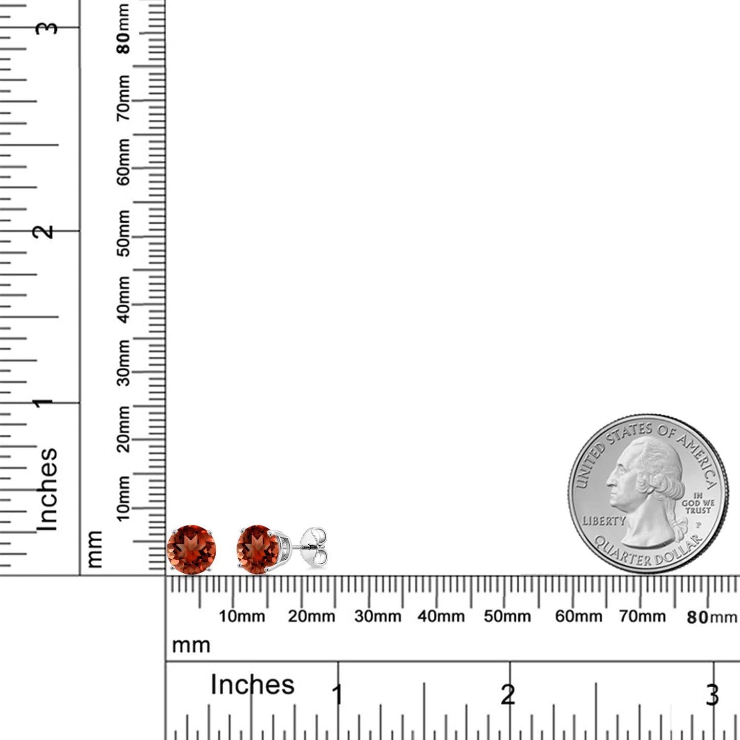 Gem Stone King 2-4 Cttw Round Gemstone Birthstone Stud Earrings For Women Men | 925 Sterling Silver | Round 7MM | Fine Jewelry Gifts for Women Her Mom Wife Men | Garnet-January