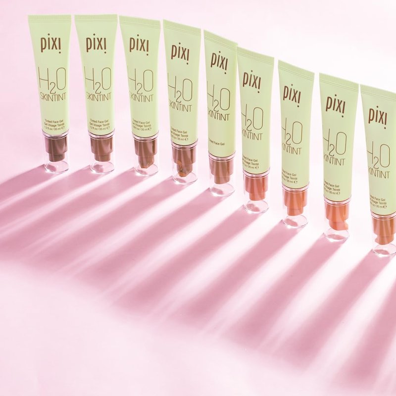 Pixi H2O SkinTint | Tinted Face Gel Moisturizer | Lightweight Hydrating Coverage with Hyaluronic Acid | Evens Skin Tone & Reduces Redness | Oil-Free Dewy Finish | Honey | 1.2 fl oz