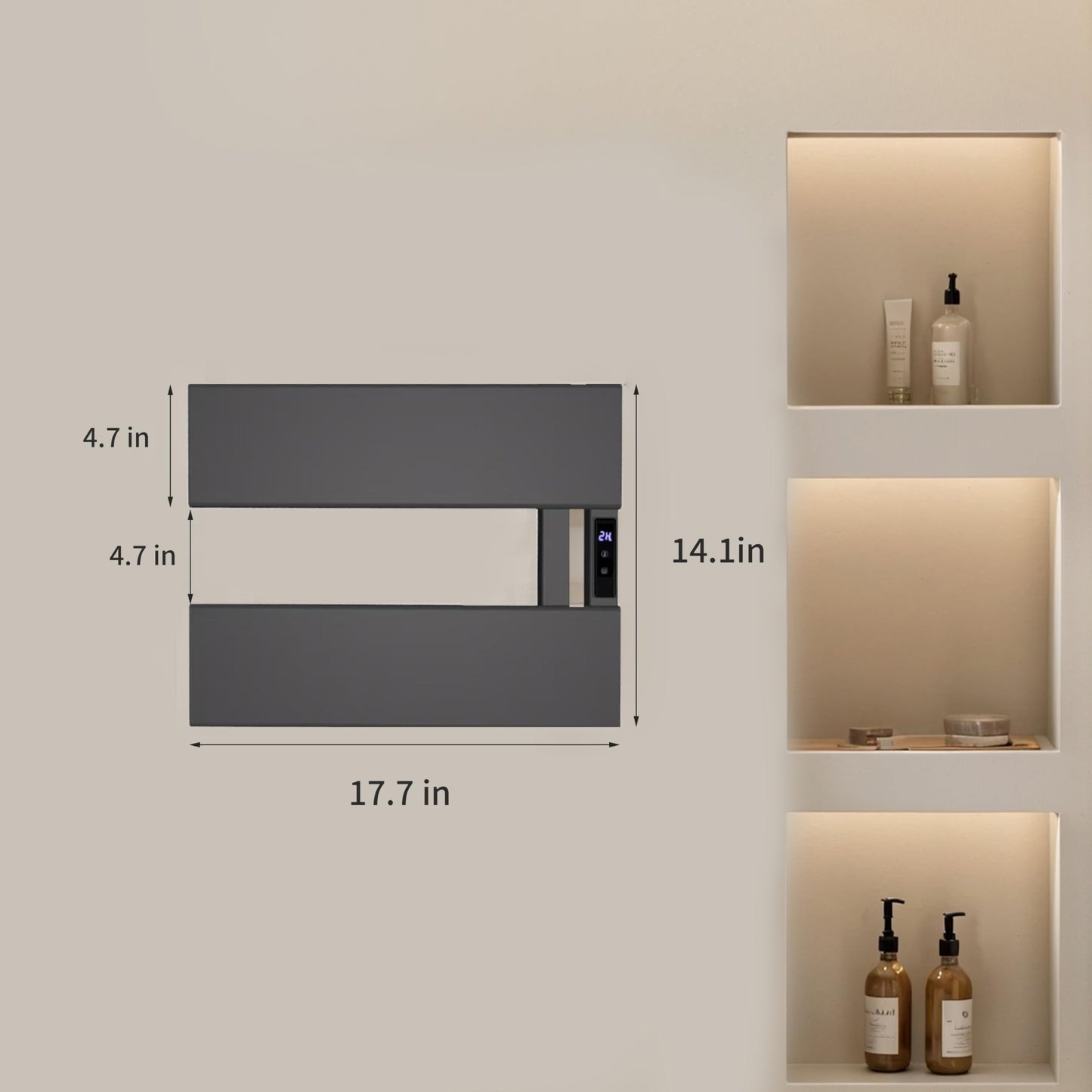 EIKANIOS Electric Heated Towel Warmer Rack - Wall-Mounted with Timer & Temperature Control, Plug-in/Hardwired, Fast Heating, Smart Touch Panel