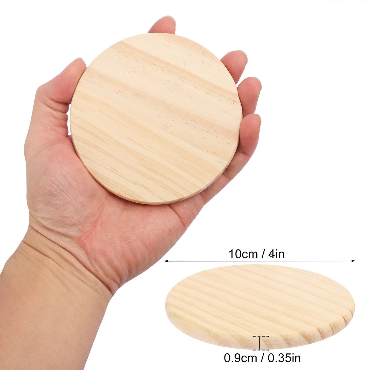 36 PCS 4 Inch Unfinished Wood Coasters, Premium Round Wooden Plaques for DIY Crafts, Drawing, Painting, Wood Engraving, Wood Burning, Laser Scroll Sawing and Home Decoration