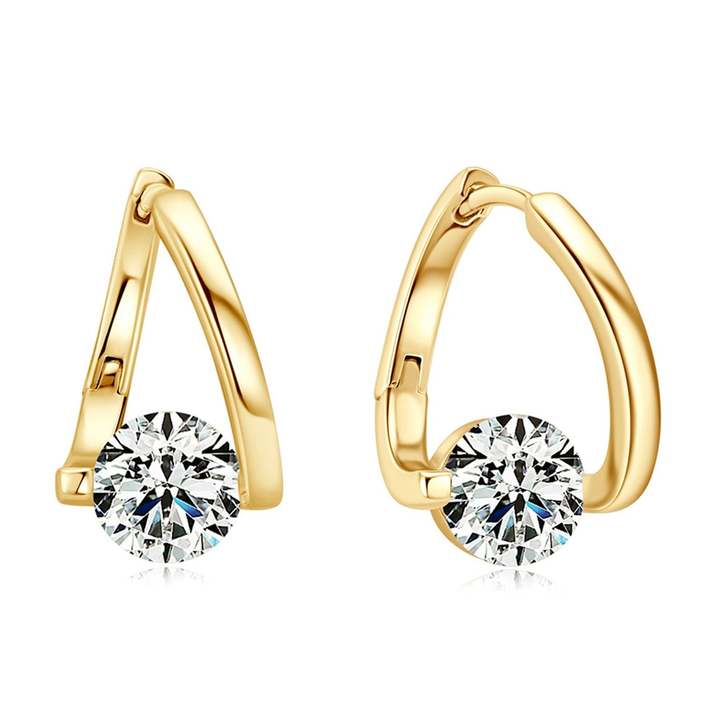Halolux Lymphatic Germanium Earrings for Women, 2 Pairs Dainty CZ Zircon Acupressure Earrings for Lymphvity Drainage Support Hypoallergenic Ear Jewelry Gift (Gold+Silver)
