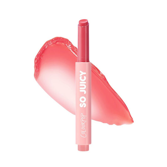ColourPop So Juicy Plumping Lip Gloss Balm - Hydrating Lip Gloss & Balm Hybrid with Peptides - Non-Sticky Formula - Visibly Plumps Lips & Delivers Buildable Color - Guava Glaze (0.07 oz)