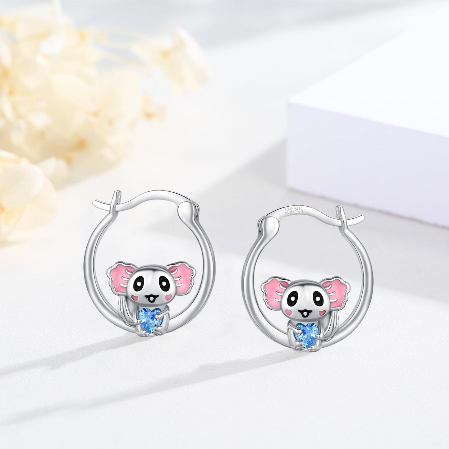Axolotl Earrings 925 Sterling Silver Hypoallergenic Cute Sea Creature Hoop Earrings for Sensitive Ears Kawaii Jewelry Gifts for Women