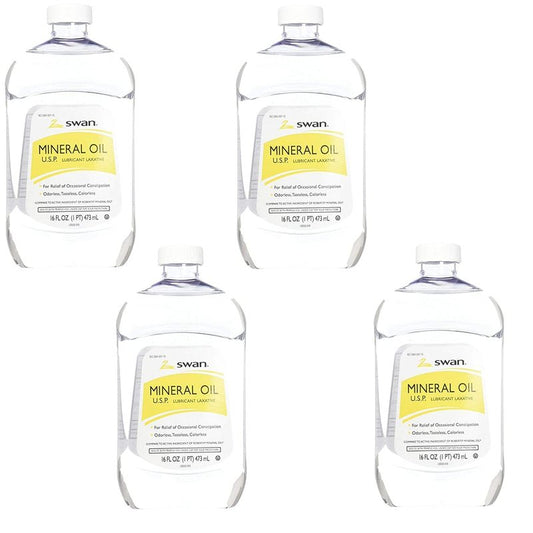 Swan Mineral Oil 16 oz, 4 Pack