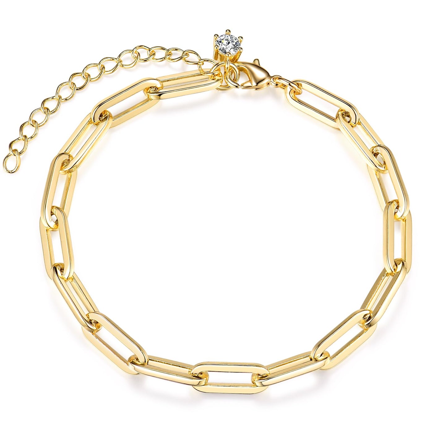 shinelab Paperclip Bracelet for Women Couple Bracelets with Chain Strand Jewelry for Men_7inches
