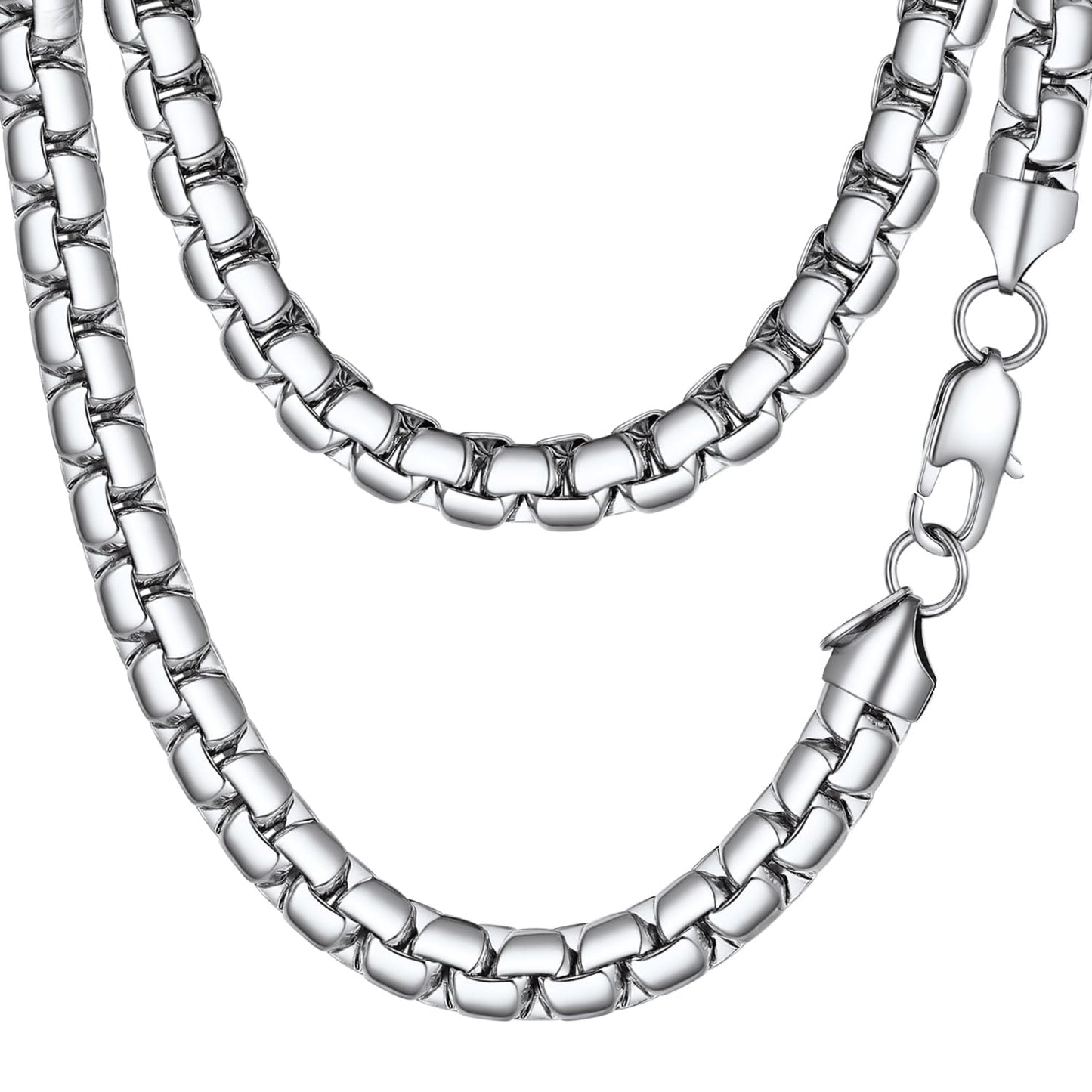 PROSTEEL Stainless Steel Silver Chain for Men 8mm Non Tarnish & Durable 14inch Chunky Choker for Women