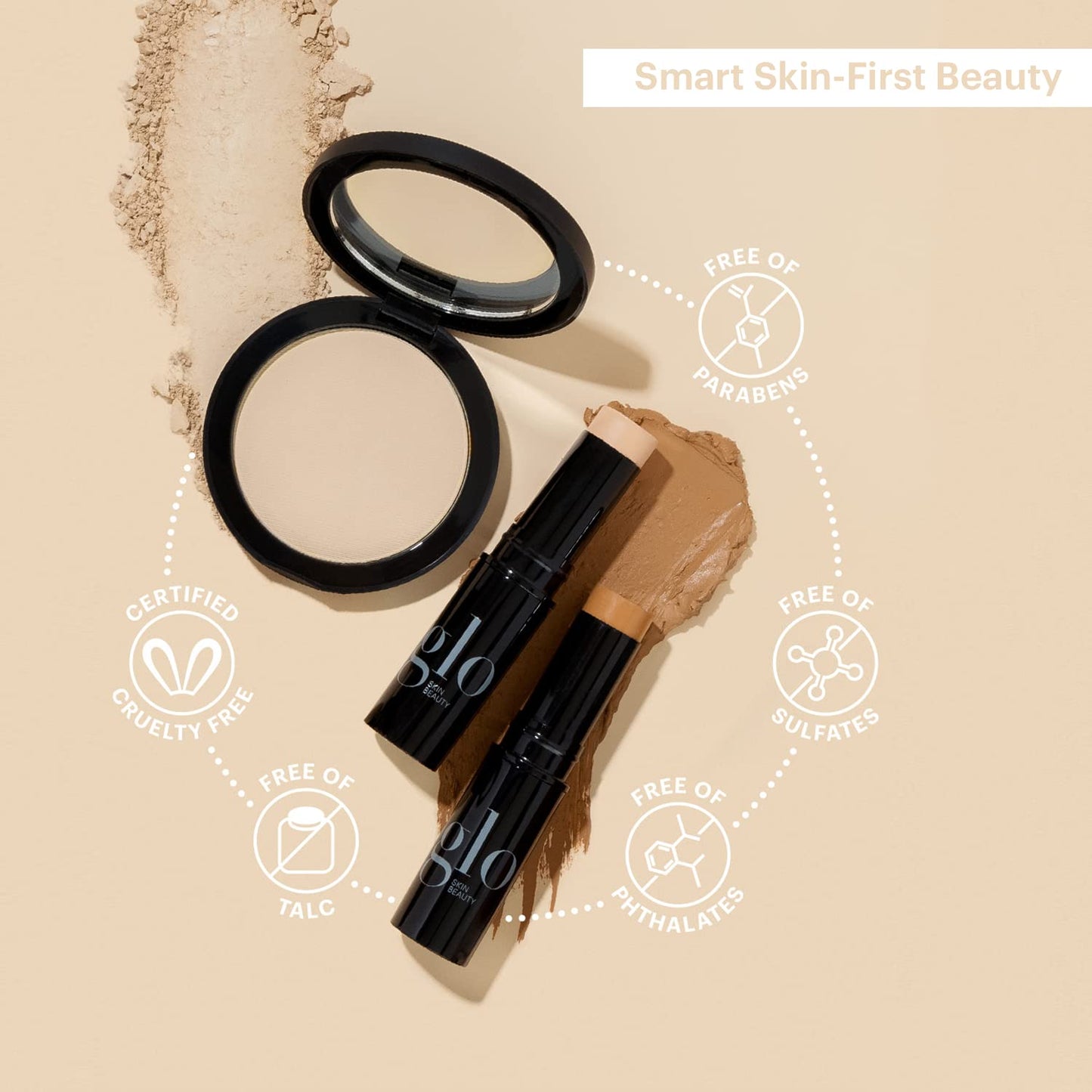 Glo Skin Beauty Pressed Base Powder Foundation, Natural Light – Buildable Sheer to Full Coverage, Long Wear Face Powder Compact, Pressed Powder Makeup for Smooth, Semi-Matte Finish