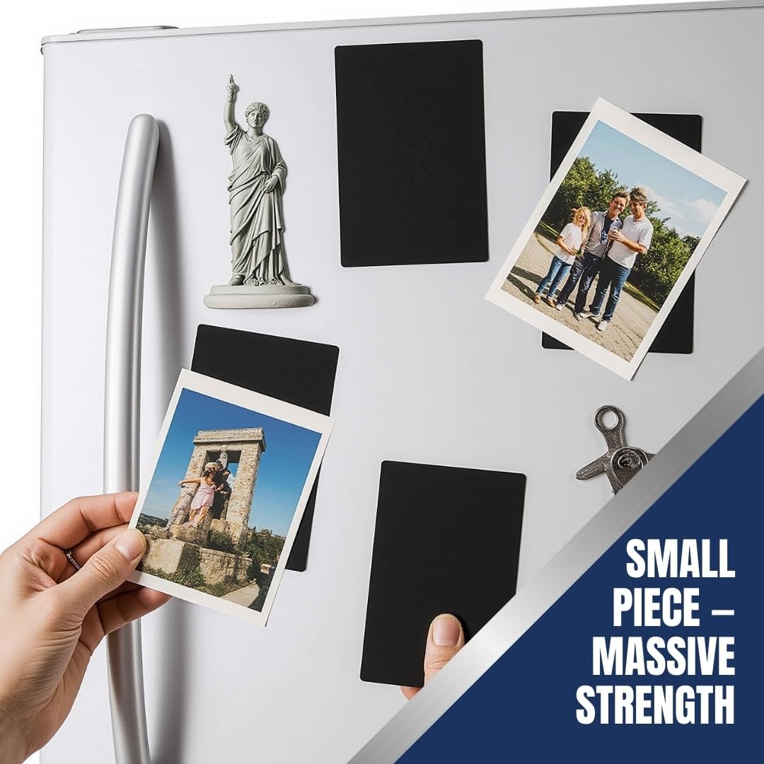 Flexible Magnets – Magnetic Sheets with Adhesive Backing, 5" x 7" (10 Pack) Stick-On Magnetic Sheets for Refrigerator Magnets, Magnetic Labels, Crafts, DIY Projects & More