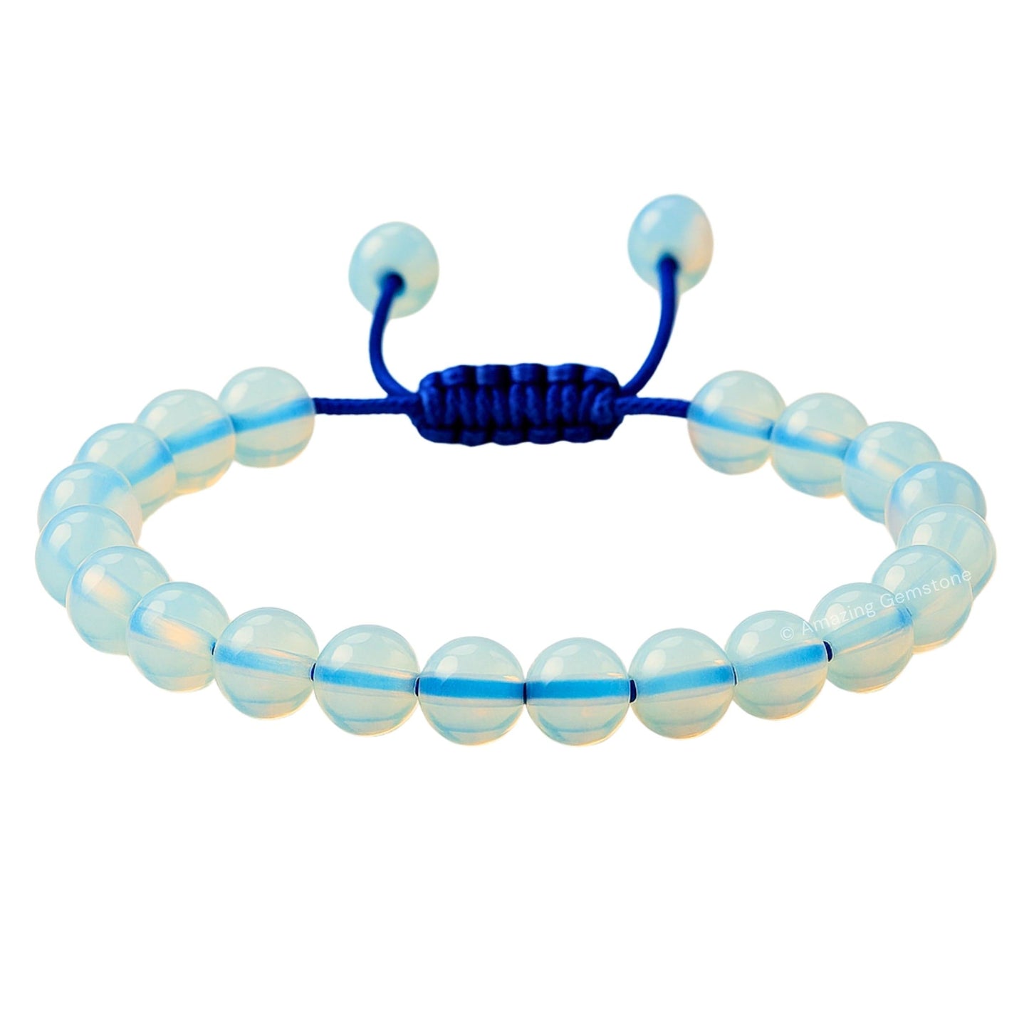 Amazing Gemstone Opalite Bracelet for Women Men's Gifts - Protection Healing Crystal Bracelet - 8mm Gemstones Beaded Adjustable Bracelet Pulseras Para Hombres Mujer Stocking Stuffers