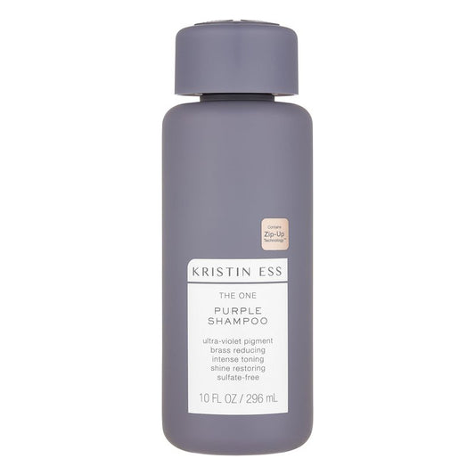 Kristin Ess Hair The One Purple Shampoo for Toning Blonde Hair - Neutralizes Brass + Yellow Tones, Shine Restoring - Sulfate, Silicone and Paraben Free, Color + Keratin Safe, 10 fl. oz.