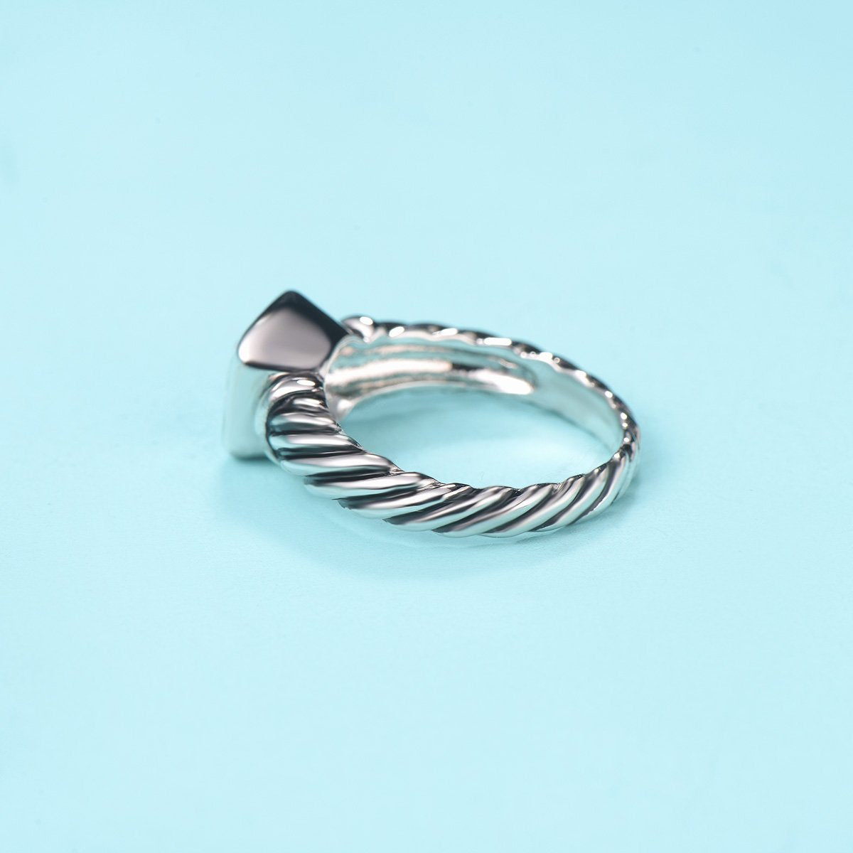 UNY Jewel Twisted Cable Wire Petite CZ Ring Designer Inspired Fashion Brand Christmas Valentine Women Dupes Jewelry Gift (Champange, 7)