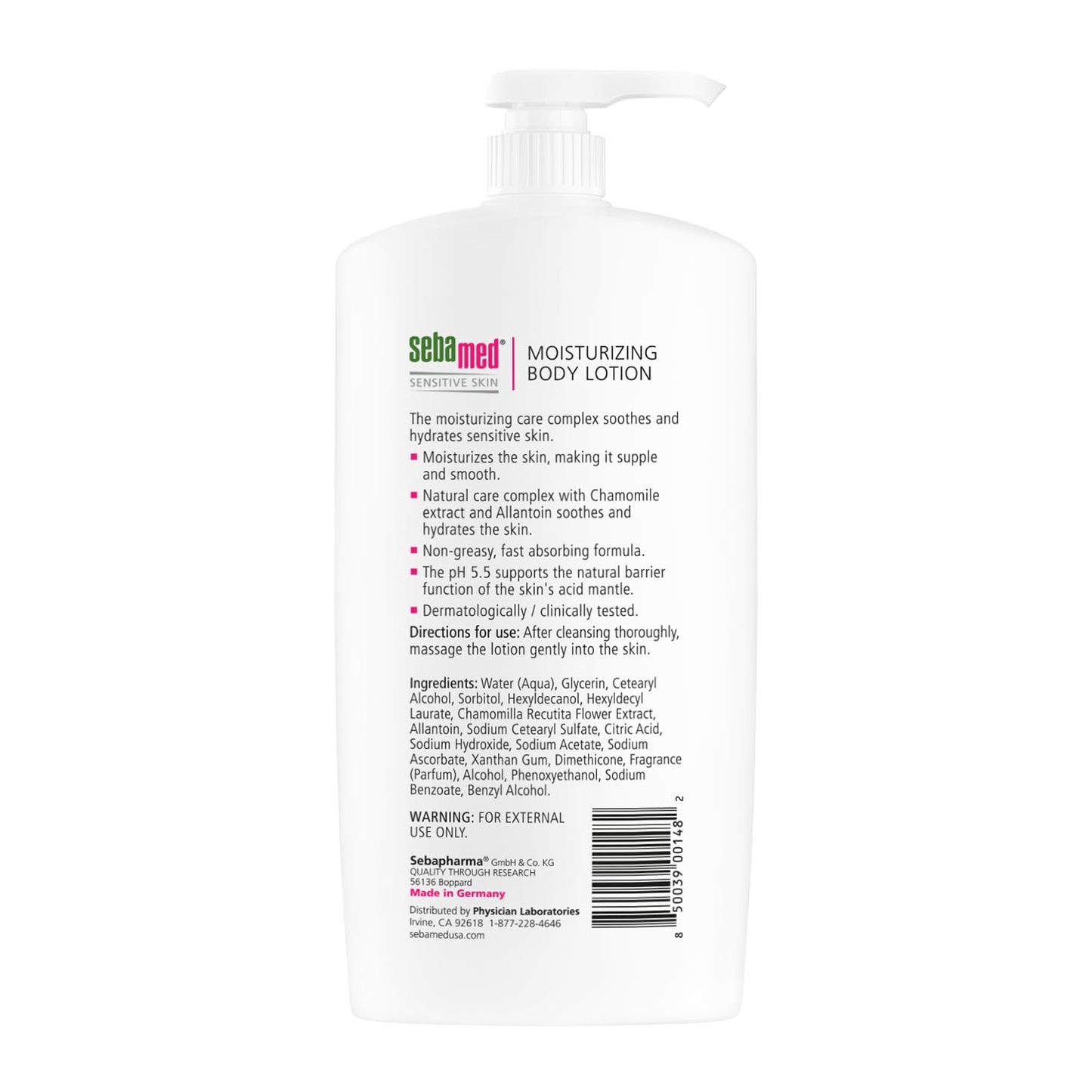 SEBAMED Moisturizing Body Lotion pH 5.5 for Sensitive Skin Dermatologist Recommended Paraben-Free Moisturizer 33.8 Fluid oz (1 Liter) Pack of 2