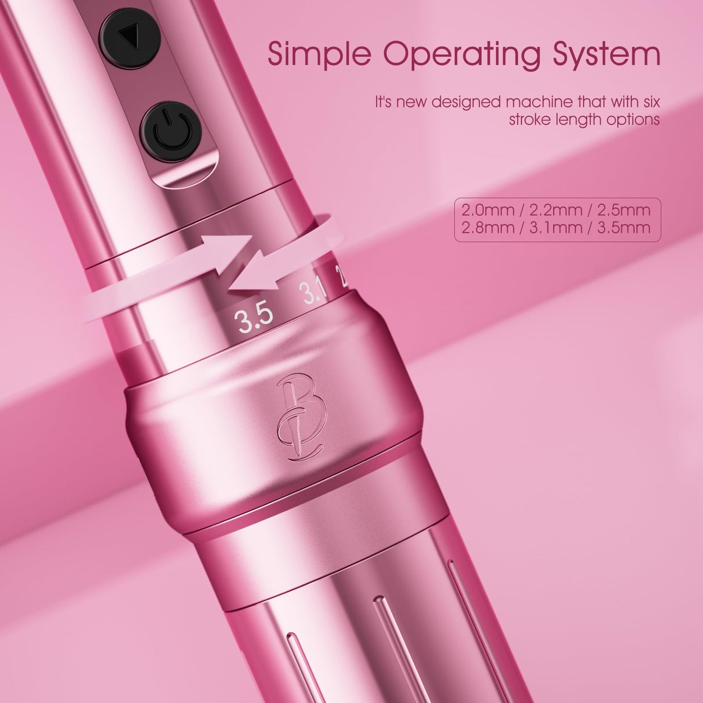BIOMASER U1 Tattoo Gun,Wireless PMU Tattoo Machine Eyebrows & Lips, Professional Permanent Makeup Machine Rotary Tattoo Pen, Scalp Micropigmentation(Pink)