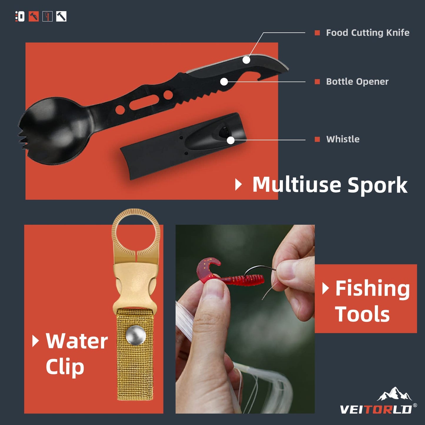 VEITORLD Gifts for Men Dad Husband Him Fathers Day, Survival Gear and Equipment 12 in 1, Survival Kits, Cool Unique Fishing Hunting Anniversary Birthday Gifts for Him Teen Boy Boyfriend Women