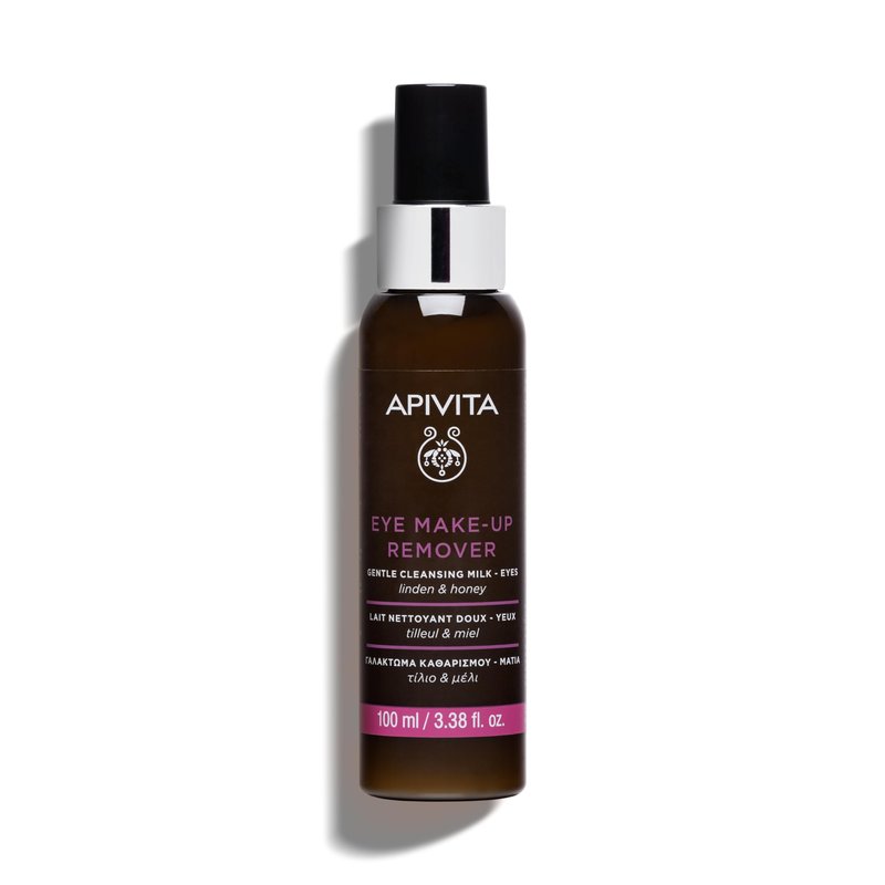 Apivita Eye Makeup Remover, Hydrating & Soothing Gentle Cleansing Milk with Linden & Honey