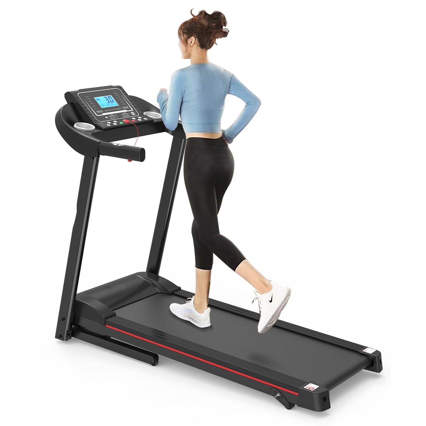 Home Foldable Treadmill with Incline, Folding Treadmill for Home Workout, Electric Walking Running Treadmills Machine 5" LCD Screen 250 LB Capacity Bluetooth Music