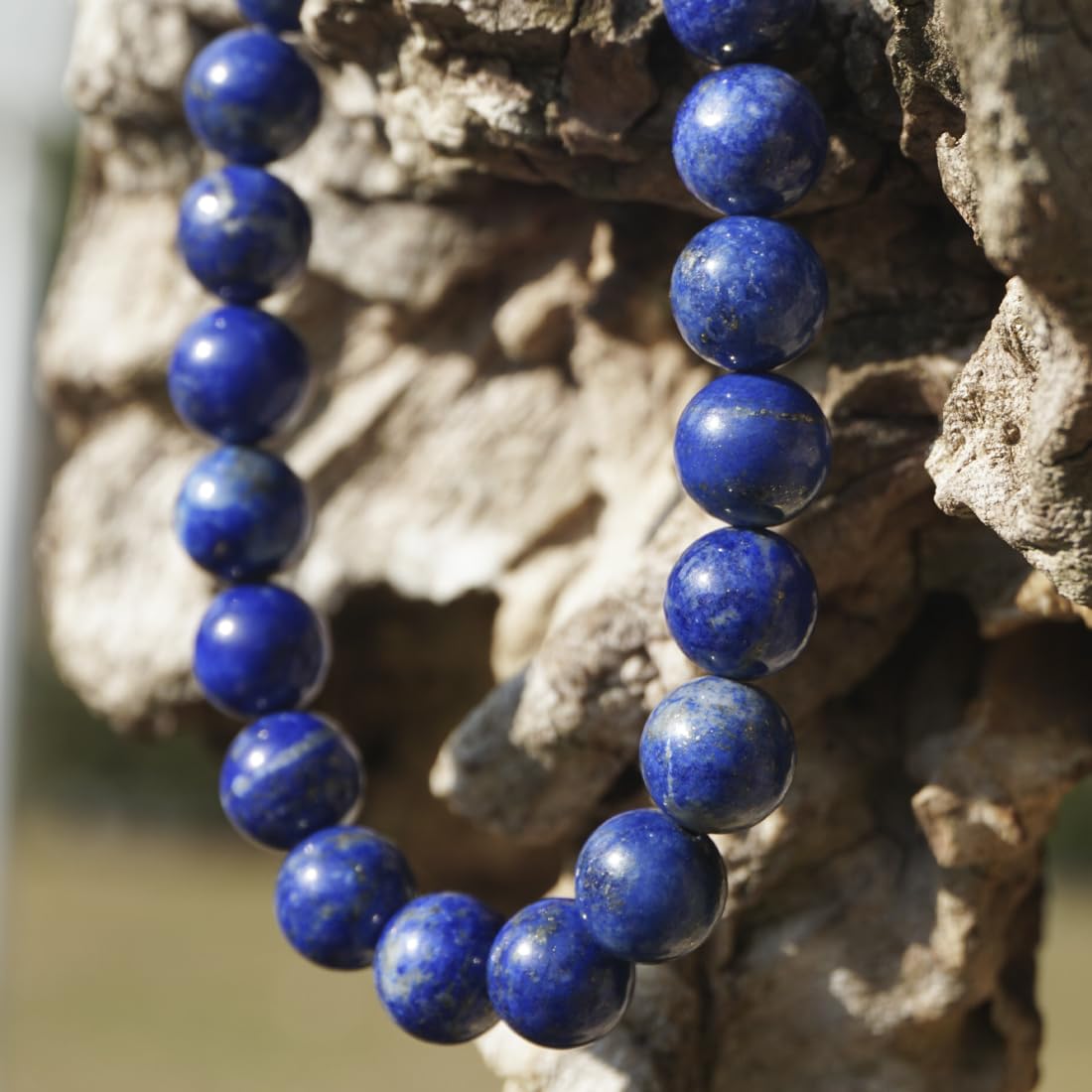 8mm Lapis Lazuli Bracelet | Natural Royal Blue Throat & Third Eye Chakra Crystal Gemstone Beads - Handmade Meditation Protection Jewelry | Beading Tool Kit - Fits for 6.5-7.5" Medium Wrist