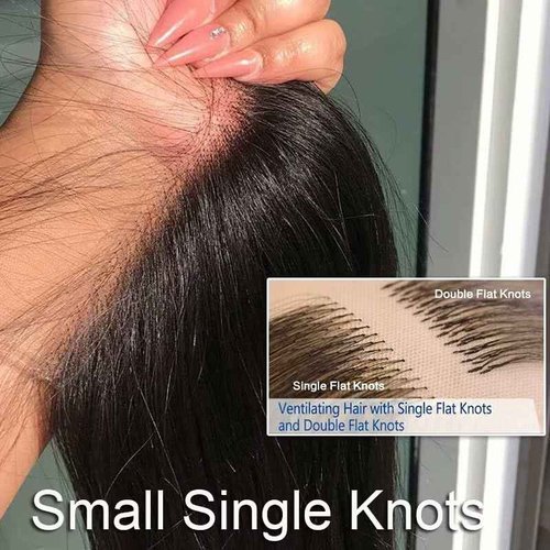 KRN 13x4 HD Lace Frontal, 0.10mm Skinlike Ultra-thin Invisible Frontal HD Lace Pre Plucked with Baby Hair 12A Silk Straight Brazilian Human Hair Extensions Single Knots 12 Inch
