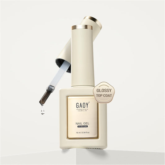 GAOY Glossy Gel Top Coat and Base Coat Set, 2 Pcs 16ml Glassy Top Coat and No Wipe Foundation Combination for UV Light Cure Gel Nail Polish