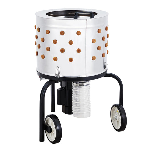 ActiveTrail 20" Stainless Steel Chicken Plucker Machine, 106 Soft Rubber Fingers, 550w Poultry Plucker with Wheels for Farm & Restaurant