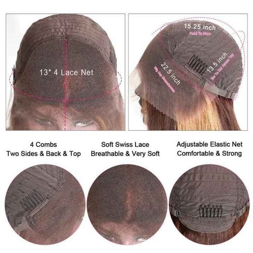 IMANI HAIR Highlight Ombre Lace Front Wig Human Hair For Black Women Honey Blonde 13x4 HD Transparent 4/27 Straight Pre Plucked with Baby (24 inch, p4/27 Highlight)