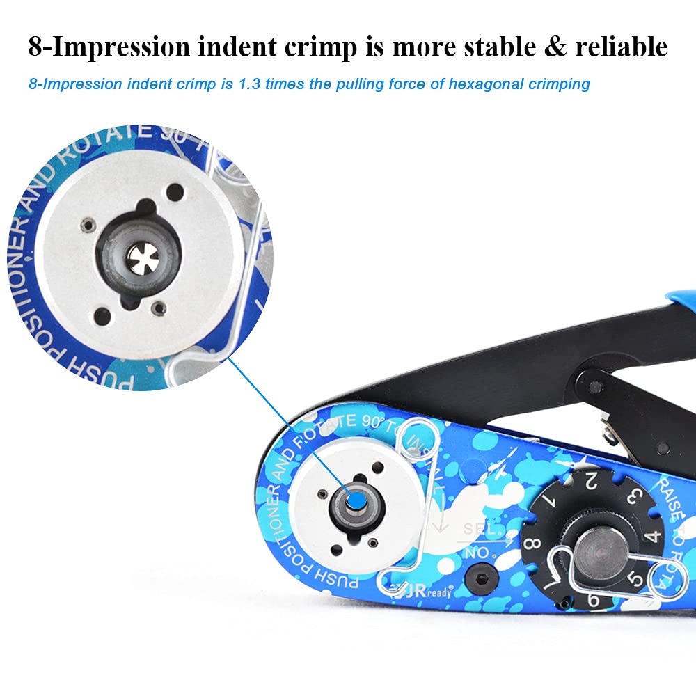 JRready NEW AS2 Adjustable Indent Crimp Tools M22520 2 01 Standard Aviation Crimper for Miniature and Sub-miniature Connectors 32 to 20 AWG wire harness