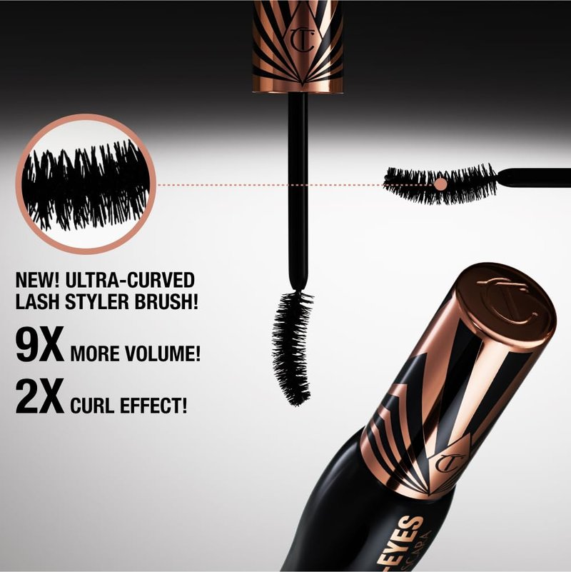 Charlotte Tilbury Exagger-Eyes Instant Volume Mascara Makeup – Volumizing, Lengthening, No-Clump Mascara with 28-Hour Smudge-Proof & Flake-Proof Wear – All Day Wear Formula
