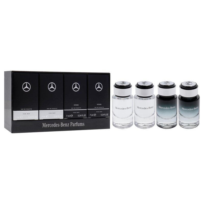 Mercedes-Benz Giftset - Mini Mens Cologne Set - For Men, For Men Intense - Long Lasting Cologne for Men - Men's Fragrances - Perfume for Men - 4 Pc