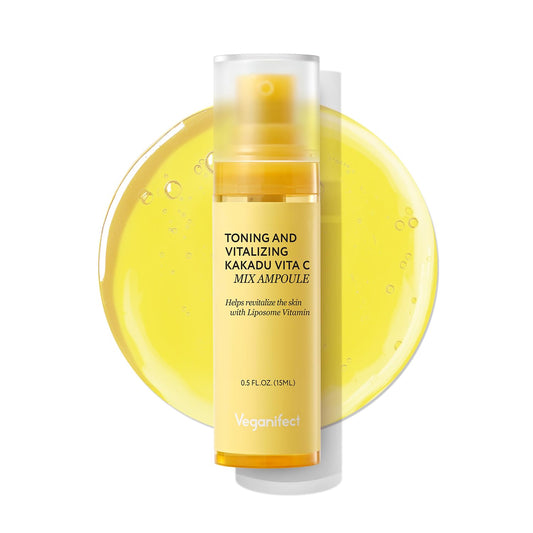 VEGANIFECT Vita C Ampoule, Dark Spot Correction, Boosting Skin Luminosity, Korean Skin Care, Vegan,0.5 Fl Oz