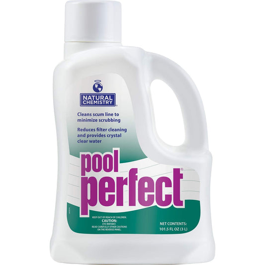 Natural Chemistry Pool Perfect, 3-Liter, Reduce Scum Lines and Filters Cleanings, Ensures Crystal Clear Water, Compatible with All Sanitizing Systems
