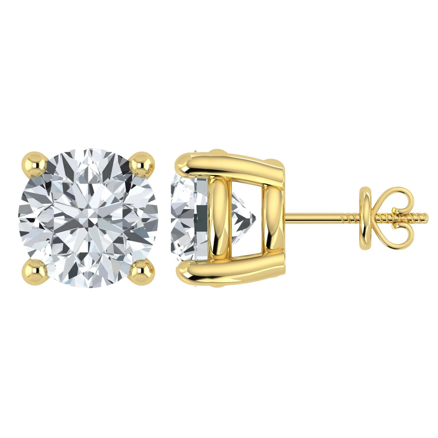 Shop QSE 1.00 Carat Lab Grown Diamond Stud Earrings for Women IGI Certified 14k Yellow Gold with Screwback Four Prong Jewelry (E-F Color, VS1-VS2 Clarity)