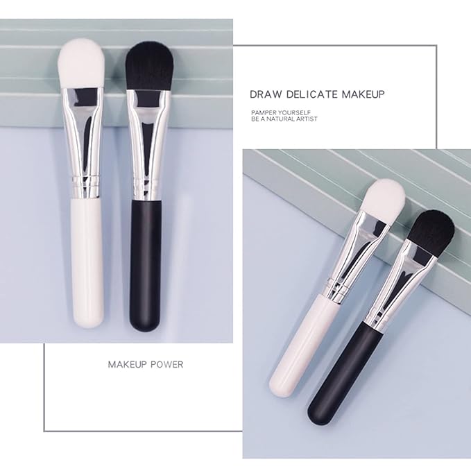 Facial Mask Application Brush, Black Soft and Flexible Bristles Man-made Fiber Brush Head Cosmetic Tool for Body Lotion, Mud, Clay, Charcoal Mixed Mask