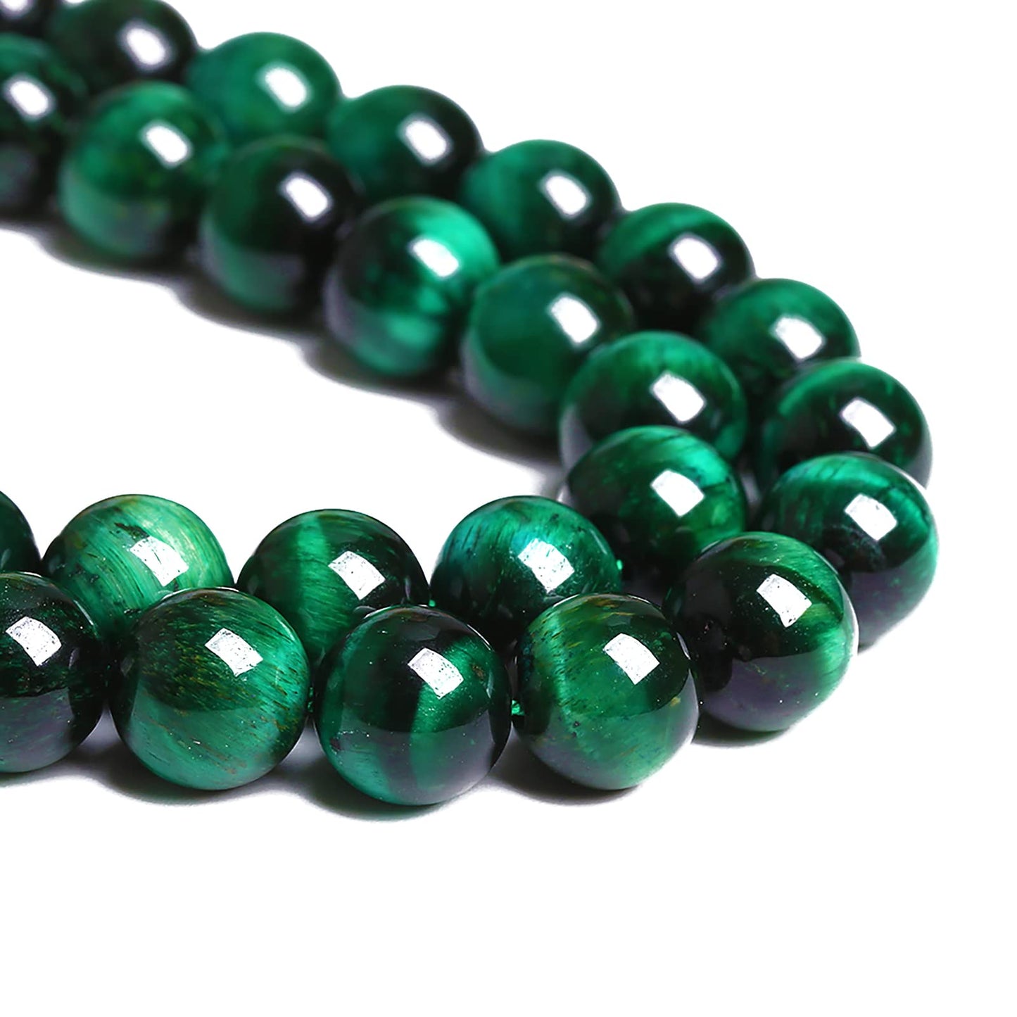 6mm 60PCS Natural Green Tiger Eye Stone Beads Spacer Round Loose Beads for Jewelry Making DIY Bracelet Accessories Strand 15 inches