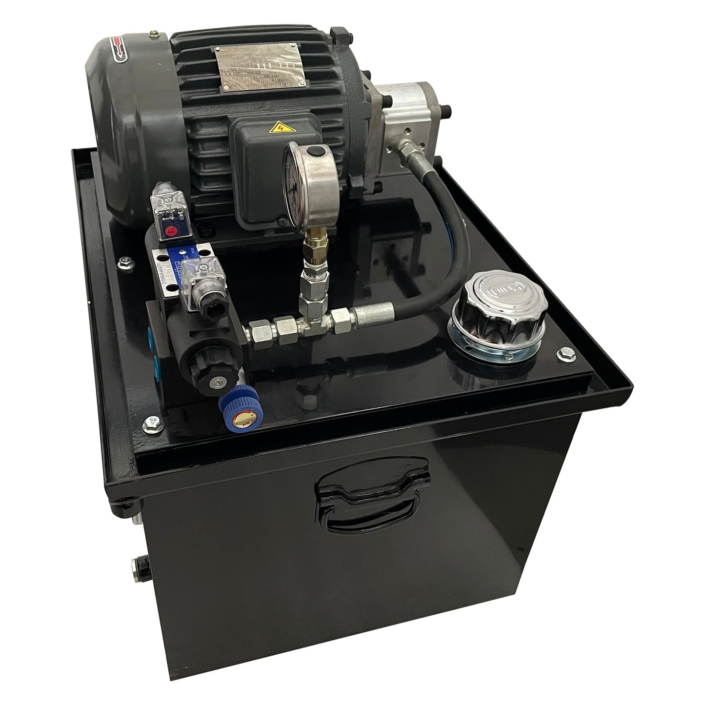 HQHAOTWU Small Hydraulic Station Gear Pump 220V Electric Hydraulic Pump Unit with 60L Tank Capacity, 5.8L/Min Rated Flow
