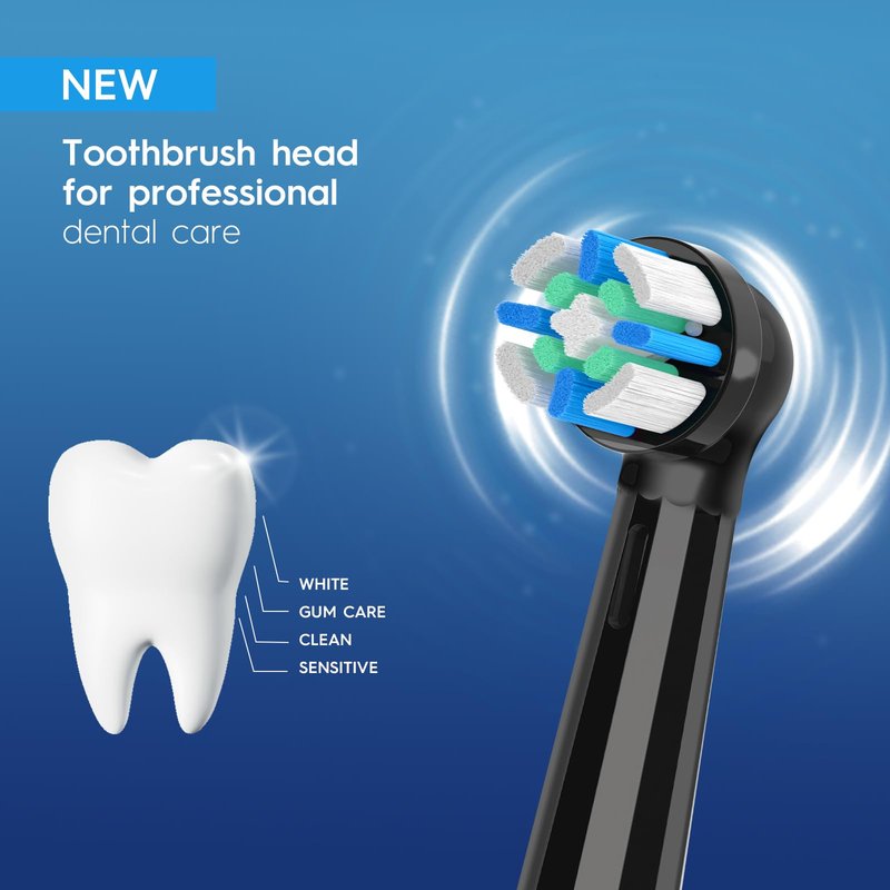 12PCS IO Replacement Heads Compatible with Oral B IO 2/3/4/5/6/7/8/9/10/Deep Clean Series Electric Toothbrush, Brush Heads Compatible with Oral B IO for Teeth Cleaning and Gum Protection (Black/White)