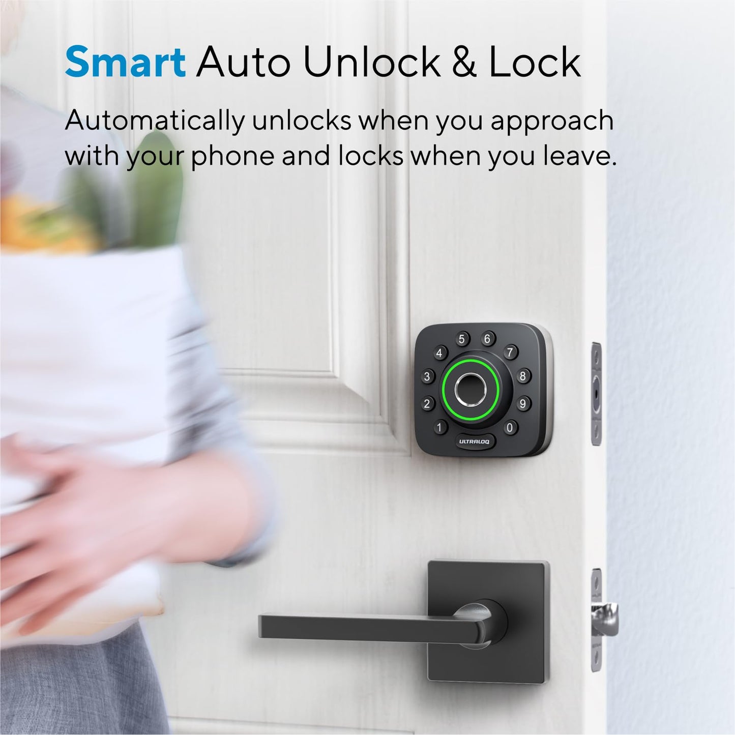 ULTRALOQ U-Bolt Pro WiFi Smart Lock with Door Sensor, 8-in-1 Keyless Entry Door Lock with Fingerprint ID, App Remote Control, Built-in WiFi Keypad Deadbolt, Auto Unlock, IP65 Waterproof, Easy Install