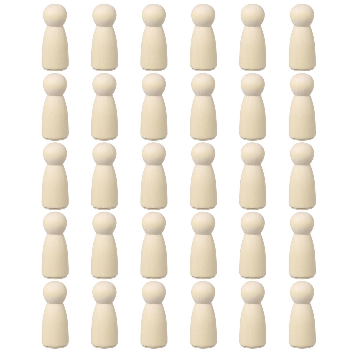 uxcell 50 Pack Wood Peg, 2 Inch Girl-Shape Wooden Peg People, Unfinished Wooden Peg People Bodies Figures for DIY Art Craft Painting
